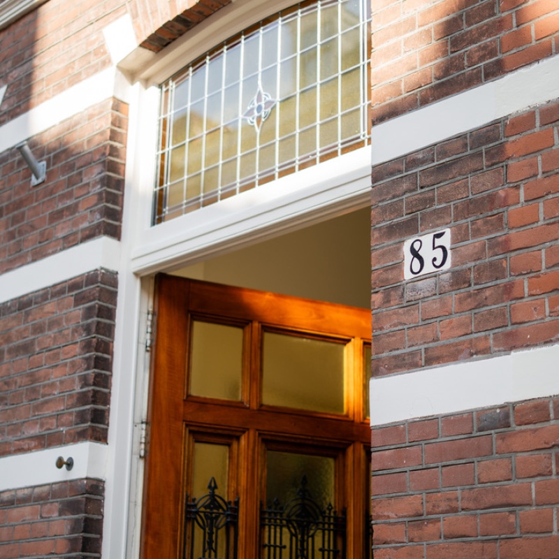 Door of an historical building in the Hague
