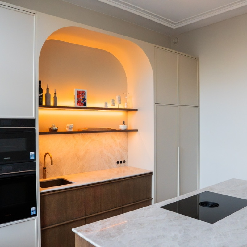 Custom kitchen by Robert Tediek after first floor renovation